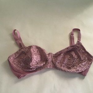 Avon dusty rose/pink lace underwire bra size 38DD